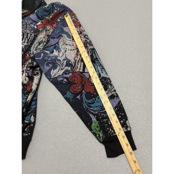 Club Chaos Mens Hoodie Full Zip 2XL Jesus Mary AOP Jesse Pinkman Grunge Y2K Blac - Picture 10 of 15